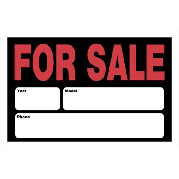 Hillman Group 839932 For Sale Sign 8x12 In Plastic with Year/Model/Phone