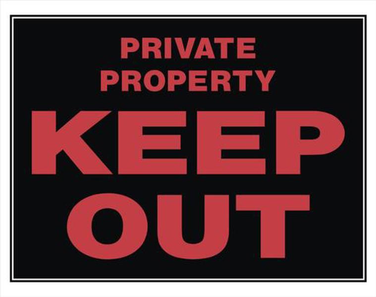 Hillman Group 840042 Private Property Sign 15x19 In Black and Red Keep Out