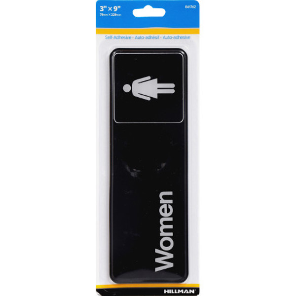 Hillman Group 841762 Women Black 3x9 Sign Black