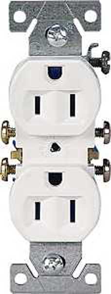 EATON-COOPER WIRING 270W Duplex Receptacle 15A 125V White Grounding 2-Pole Push-In Side Wiring NEMA