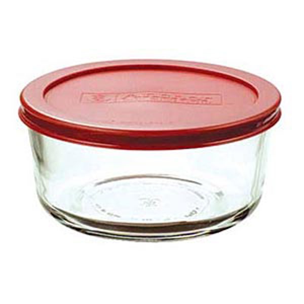 Anchor Hocking 91547L20 Round Food Storage 2 Cup Red Lid