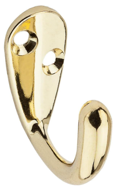 National Hardware N199-182 Cloth Hook 35 Lb Zinc Brass Colour Brass