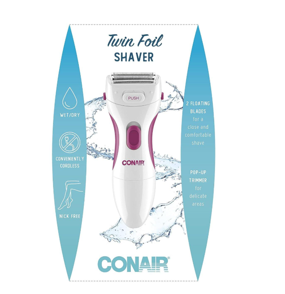 Conair LWD1RP Wet/Dry Women's Shaver Battery Operated Twin Foil