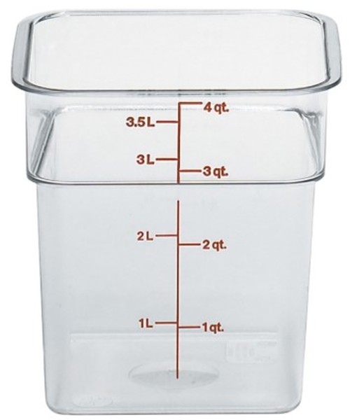 Cambro 4SFSCW Square Food Container 4 Qt Clear