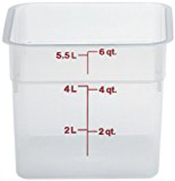 Cambro 6SFSPP190 Square Food Container 6 Qt Translucent Clear