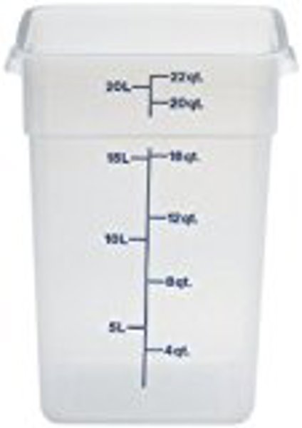 Cambro 22SFSPP Food Storage Container 22 Qt Capacity Square Translucent BPA Free NSF Certified