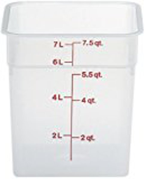 Cambro 8SFSPP Plastic Square Food Container 8 Qt Translucent