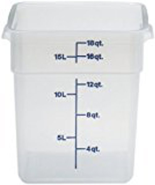 Cambro 18SFSPP190 Square Food Container 18 Qt Plastic Translucent
