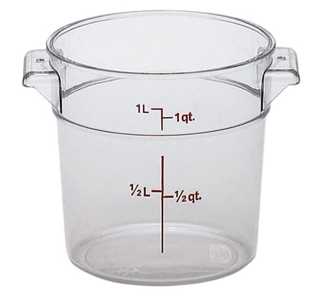 Cambro RFSCW1135 Round Food Storage Container 1 Qt Clear Plastic