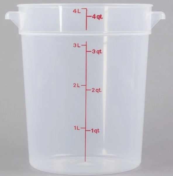 Cambro RFS4PP190 Round Food Container 4 Qt Plastic Translucent