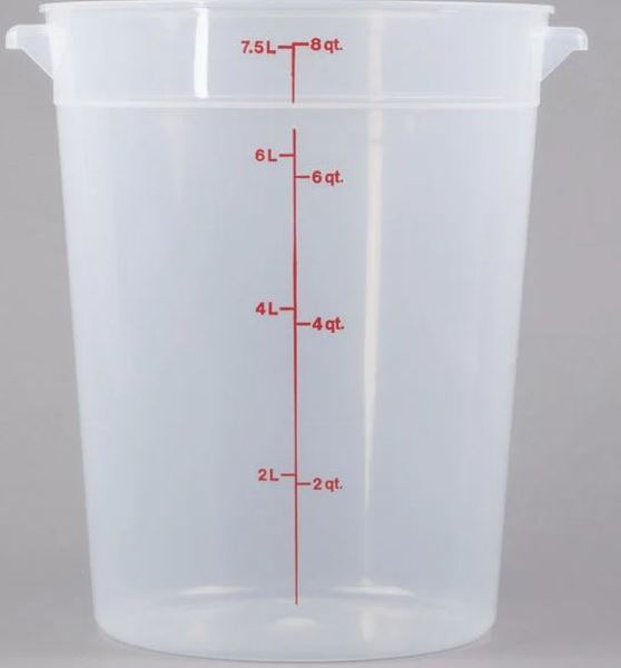Cambro RFS8PP190 Round Storage Container 8 Qt Plastic Translucent