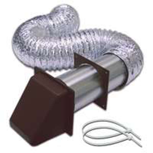 Lambro Industries 1375B Wall Hood Vent Kit Plastic Brown Louver