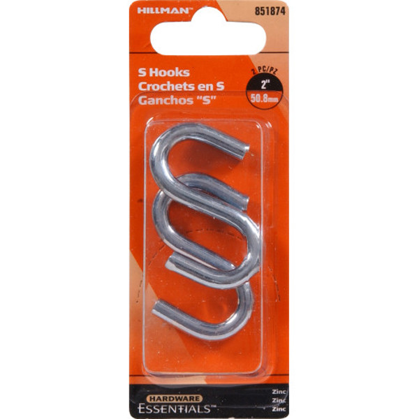 Hillman Group 851874 Zinc Plated S-Hook 2 In