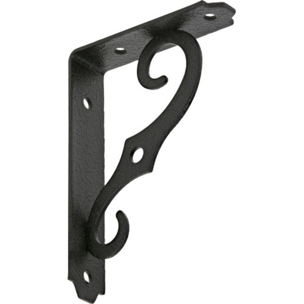 Hillman Group 852000 Shelf Bracket 5 X 3-1/2 In Antique Black Ornamental with Screw