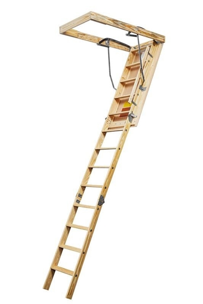 American Stairways Inc 4255410 Wood Attic Ladder 10 Ft 13 Steps 250 Lbs Capacity