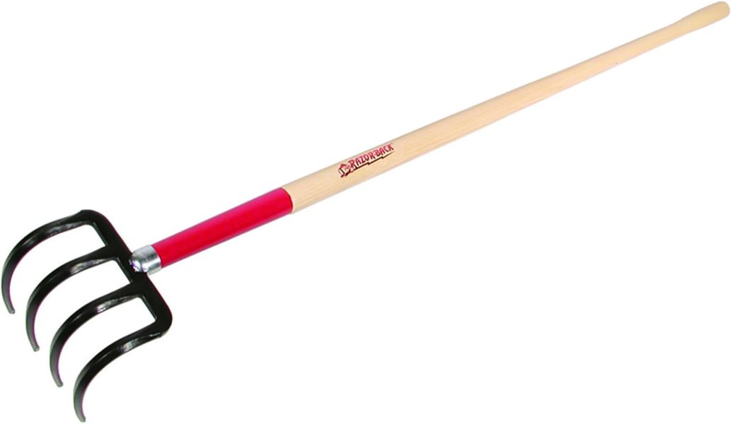 THE AMES COMPANIES, INC. 75138 4 Tine Potato Hook 7 In Steel with Wood Handle
