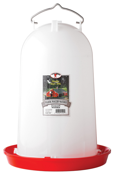 Miller MFG CO 7906 Poultry Waterer 3 Gal Capacity Plastic with Handle
