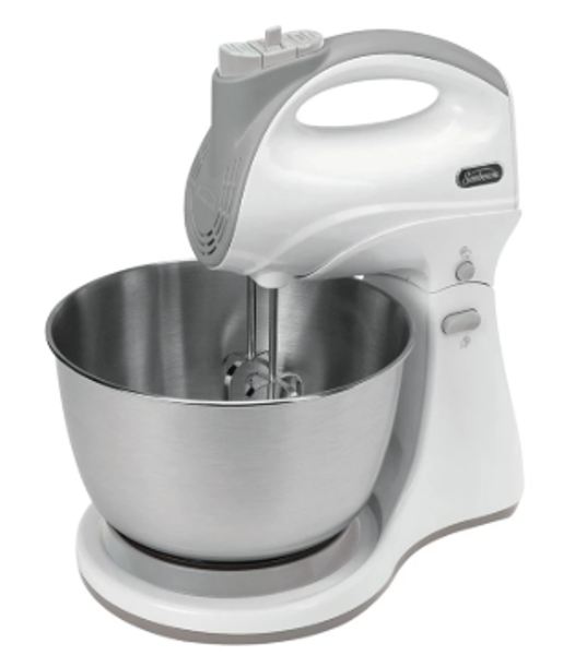 Sunbeam Rival FPSBHS0301 Hand and Stand Mixer 250 Watts 5-Speed White Dual Function