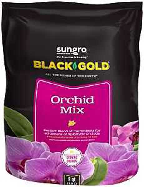 Sun Gro Horticulture DI 14114028QTP Orchid Mix Potting Soil 8 Qt Natural and Organic Granular Black Gold