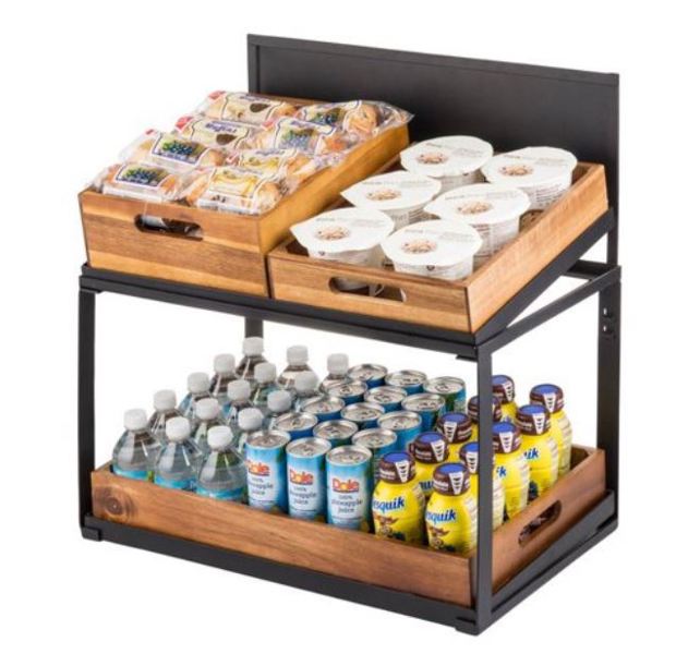 Tablecraft 11000 2 Tier Crate Display Fits Full, Half, Third and Forth Tablecraft Crates Wood and Metal