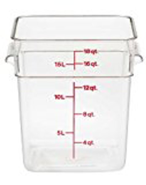 Cambro 18SFSCW135 Square Food Container 18 Qt Clear