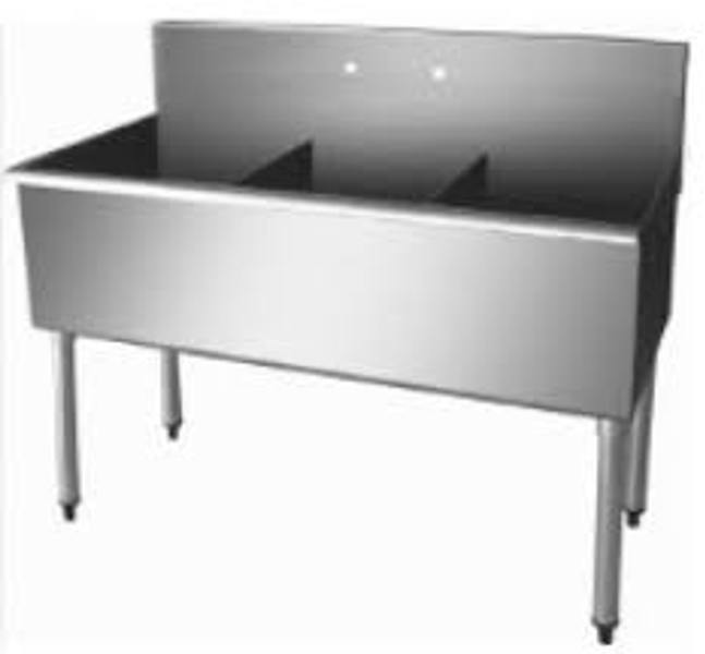 H.D. SHELDON HDS ES4-3-2118 54 In 3 Compartment Sink with Drain Basket