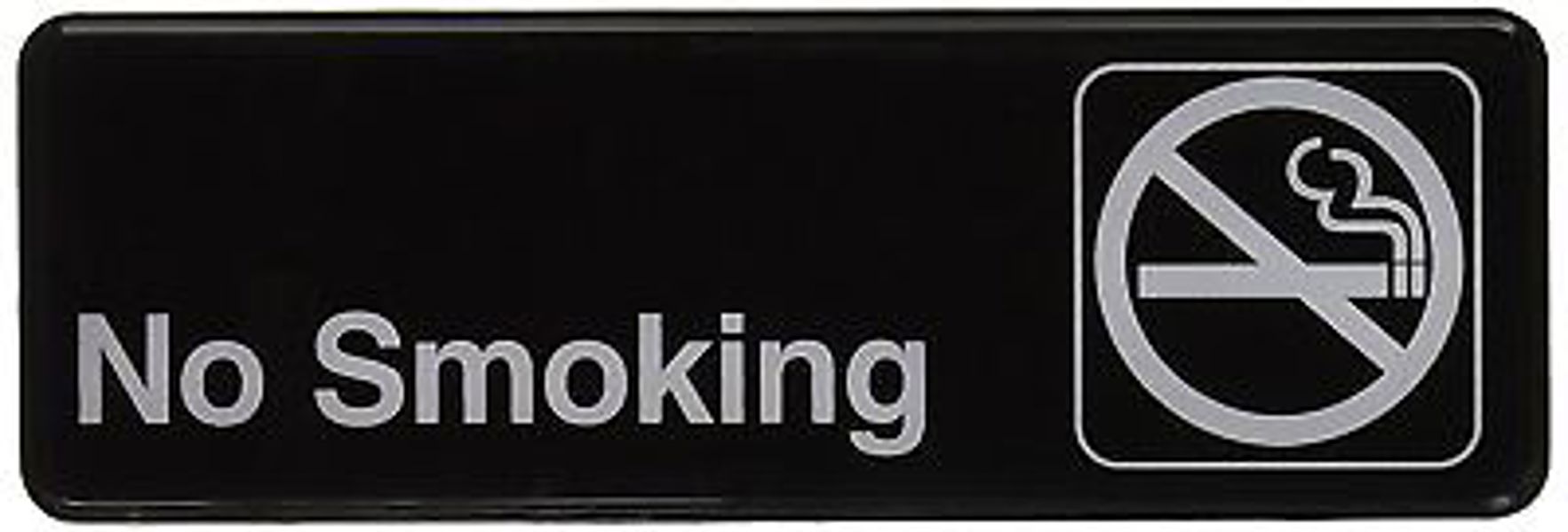 Winco SGN-310 No Smoking Sign 3 X 9 Black