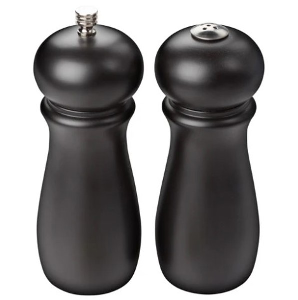 Winco SP-612 Grinder Pepper and Salt Set Black