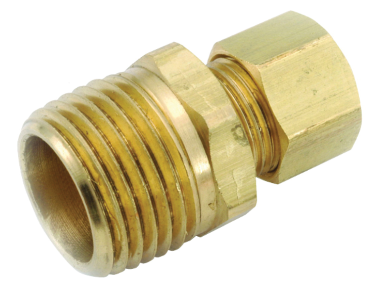 Anderson Metal Corp 750068-0402 Pipe Connector 1/4 X 1/8 In Compression X Male Brass 300 PSI Pressure