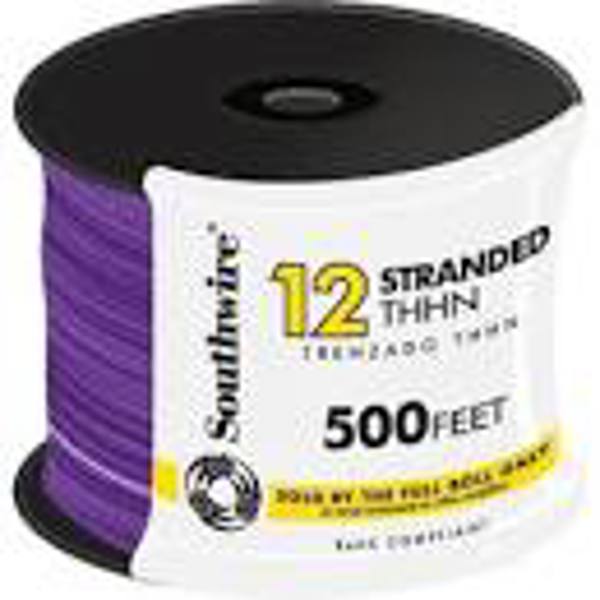Southwire Company EW1219PUR-FT #12 THHN Wire 500 Ft 600V 19 Strand Purple