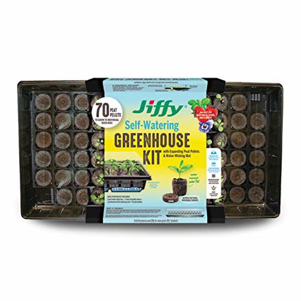 JIFFY PRODUCTS T70H/T70HG Seed Starting Kit 70 Cell Self Watering Greenhouse Green