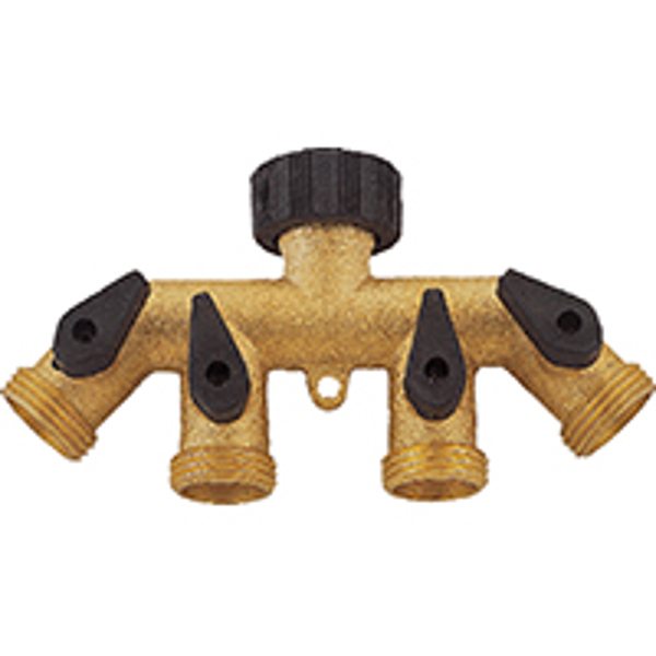 Landscapers Select GB9114A Faucet Manifold 4 Way End Brass