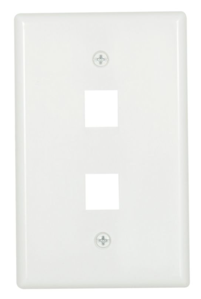 EATON-COOPER WIRING 5520W-MSP Wallplate 2 Port Modular Midsize White