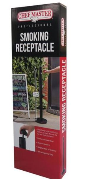 Chef Master 90026 Smoking Receptacle Black Steel