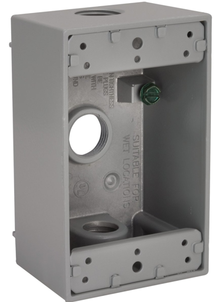 Hubbell Electrical Products 5320-5 Weatherproof Outlet Box 18.3 Cu In Gray 4-1/2 In x 2-3/4 In x 2 In