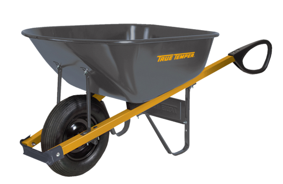 AMES/TRUE TEMPER, INC. R6TC14 Wheelbarrow 6 Cu Ft Steel Handles Pneumatic Tire