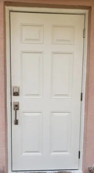 Masonite 6PFGPH3068LHOS 6-Panel Fiberglass Door 3/0 X 6/8 Left Hand Outswing DB Nickel Hinges