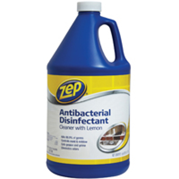 ZEP COMMERCIAL PRODUCTS ZUBAC128 Disinfectant Cleaner 1 Gal Antibacterial Lemon Clear
