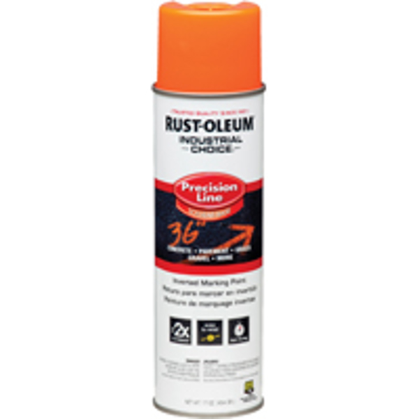 Rust-Oleum 203027 Fluorescent Inverted Marking Spray Paint 17 Oz Semi-Gloss Orange