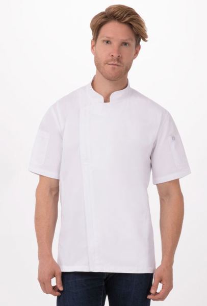 Chef Works CBZ01-WHT-L Chef Coat Rochester Large White