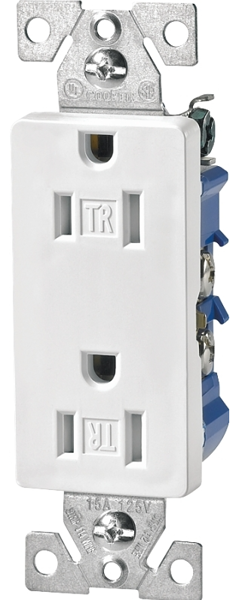 EATON-COOPER WIRING TR1107W-BOX Duplex Receptacle 125V 15A Tamper Resistant 2-Pole 3-Wire White