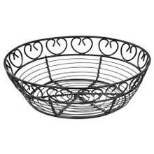 WBKG-8R Black Wire Round Bread and Fruit Basket