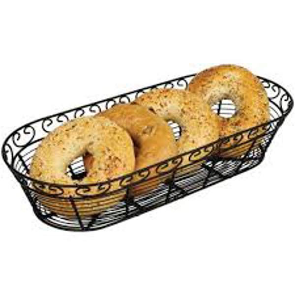 Winco WBKG-15 Oblong Black Metal Wire Bread Basket Black