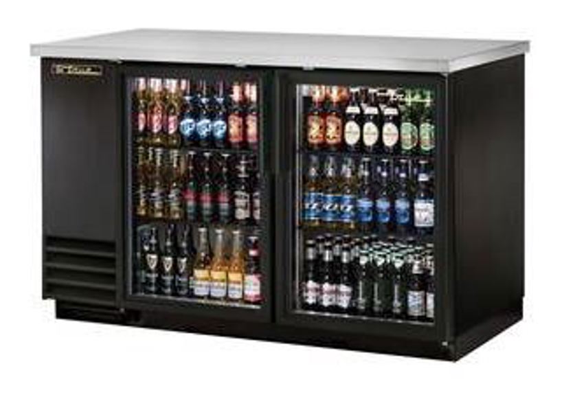 TRUE MFG TBB-2G-HC-LD Bar Refrigerator 2 Glass Door Black 5 Years Warranty