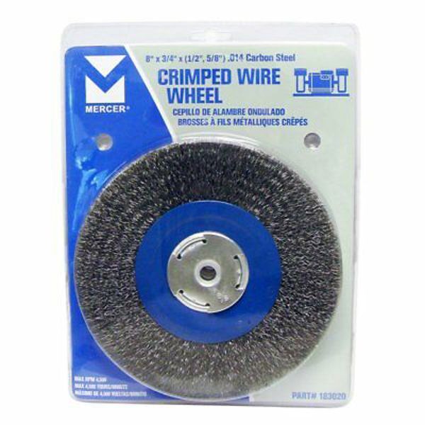 Mercer Abrasives 183020 Crimped Wire Wheel 8X3/4X1/2 In .014 Cs