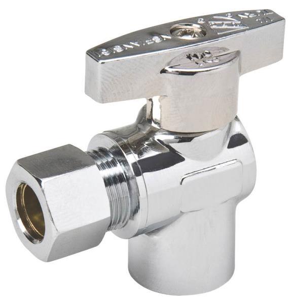 B&K Industries 190-232HC Angle Valve 1/2 X 3/8 FIP X Compression 125 PSI Brass