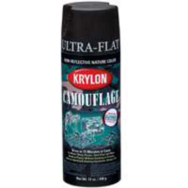 Krylon K04290777 Flat Camouflage Black Spray Paint 12 Oz