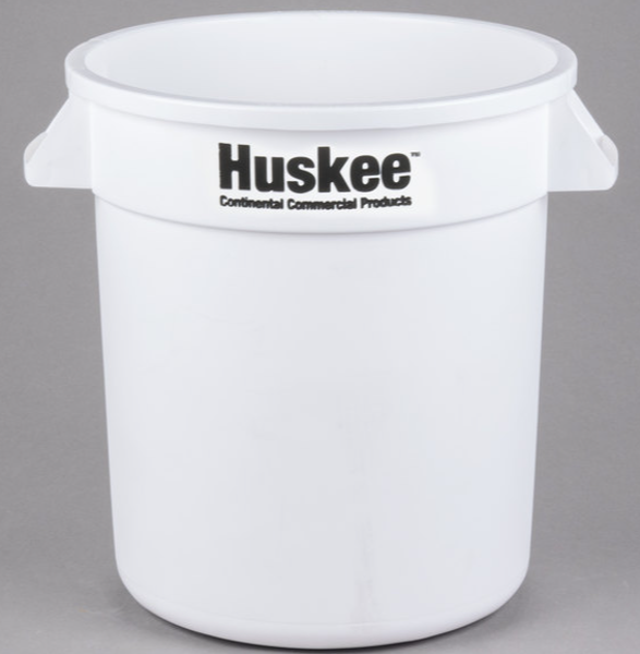 Continental Commercial 1001WH Round Trash Can 10 Gal White