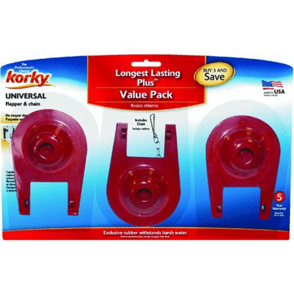 Lavelle Industries 2001TP Universal Flapper and Chain 3 Pack