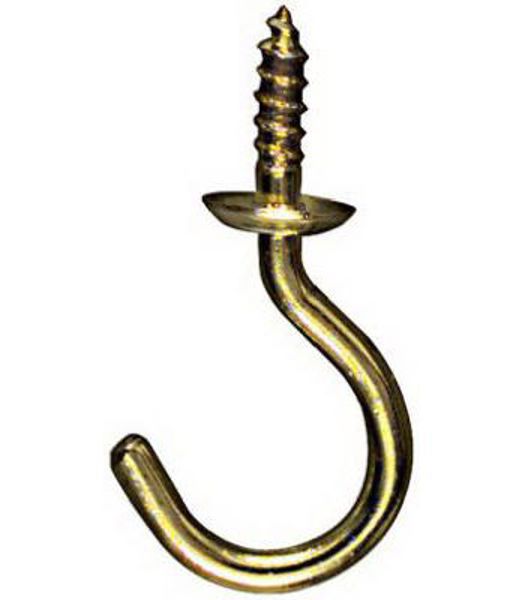 National Hardware N119-669 Cup Hook 0.37X1.31 In Brass 10 Lb Capacity